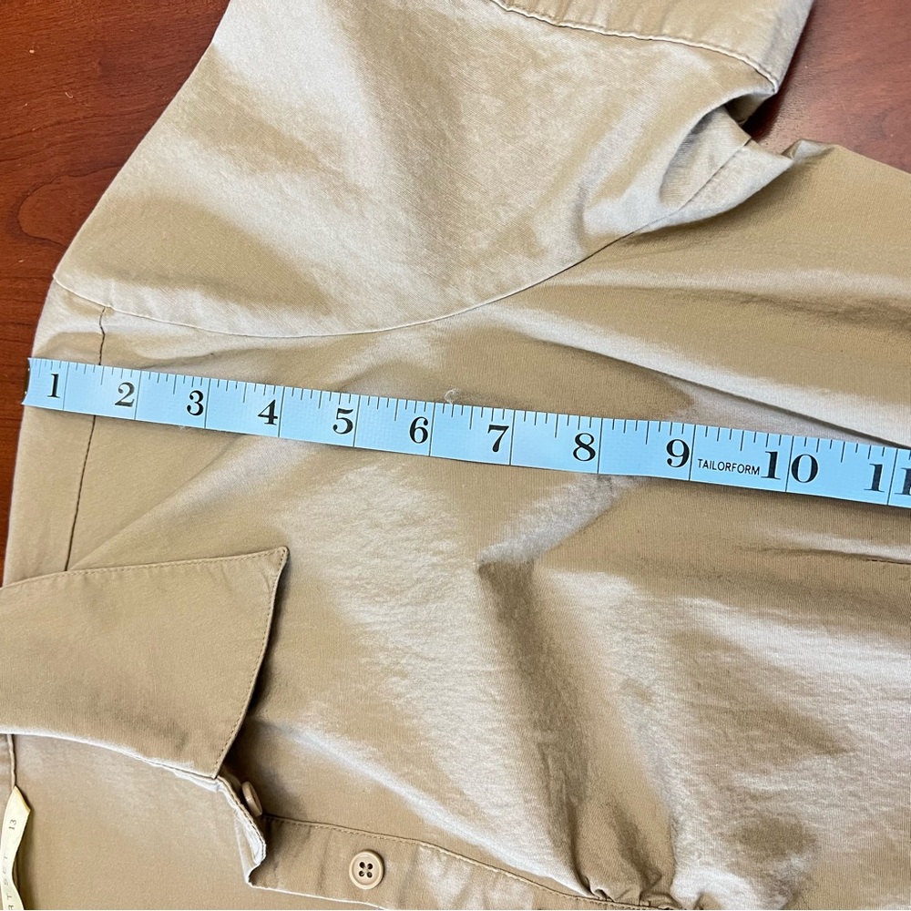 Smart Set Tan short sleeve Size 13 Large shirt dress button tshirt dress coverup - Picture 13 of 17